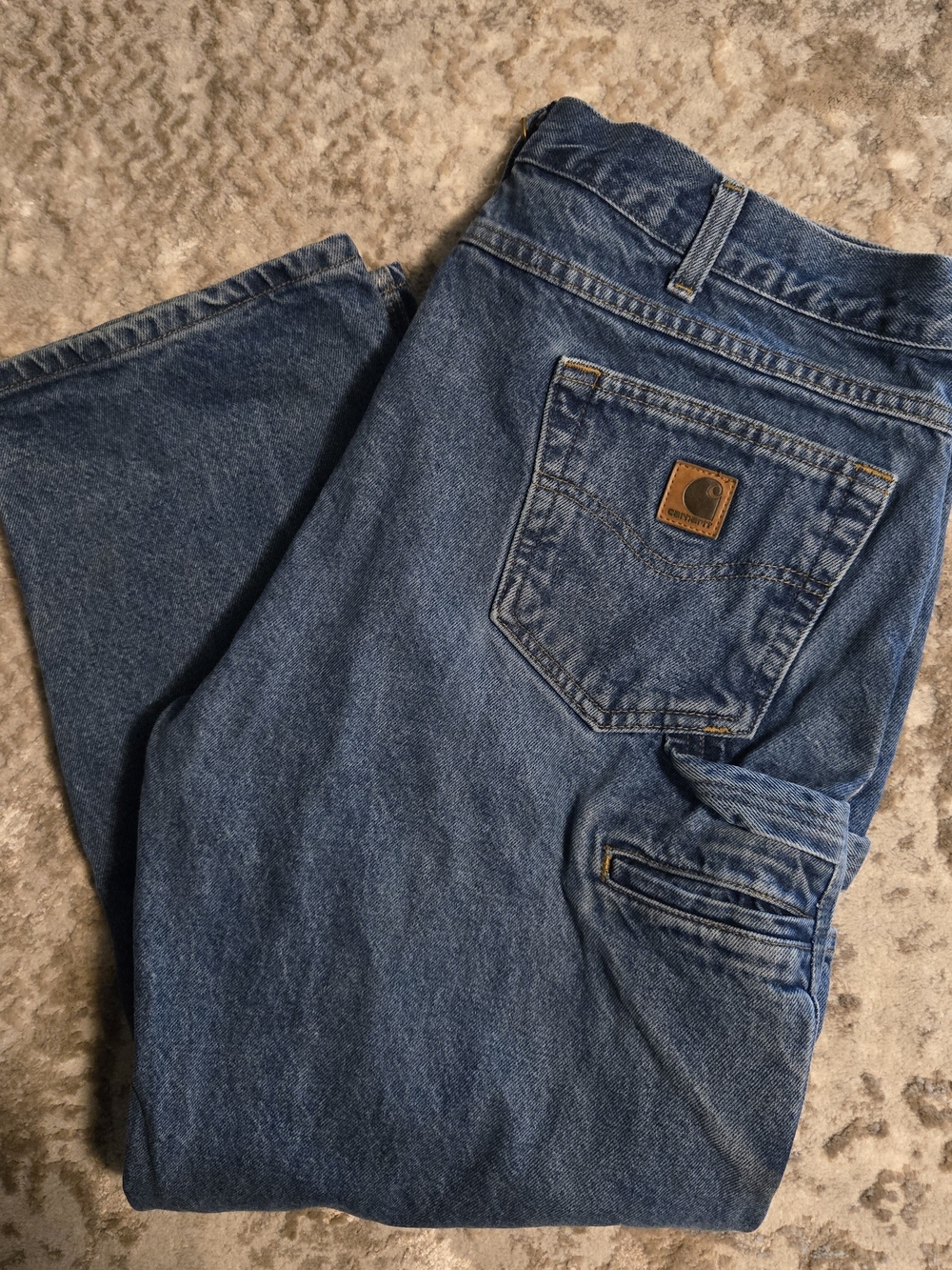 Carhartt Men's Blue Denim Work Jeans